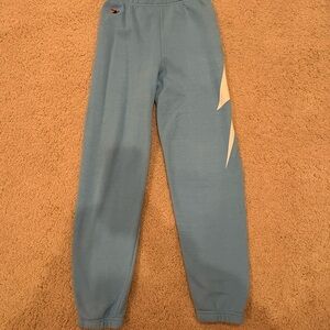 Aviator Nation Kids Size 14 Blue with White Lightening Bolt Sweatpants